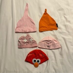 Absorted Pink and Orange Baby Hats 12M